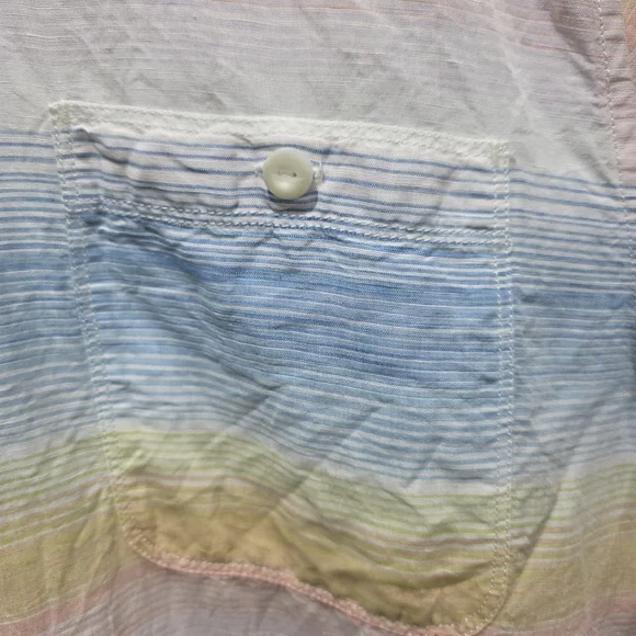 Tommy Bahama Mens Button Down Camp Shirt Short Sleeve Pastel Stripe Size XL. - Picture 3 of 9